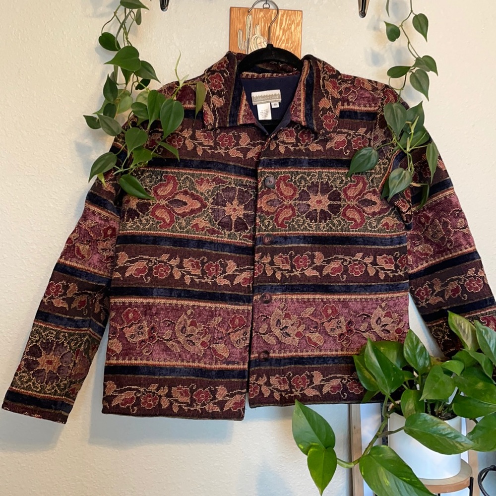 Vintage Jacket with Velvet Detail